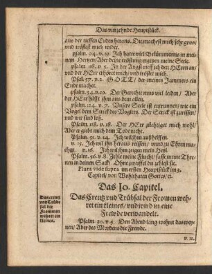 Das 10. Capitel. Das Creutz und Trübsal der Frommen wehret kleines/ und wird in eine Frewde verwandelt.