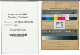 Entnazifizierung Emil Artkaemper , geb. 13.10.1911 (Kaufmaennischer Angestellter)
