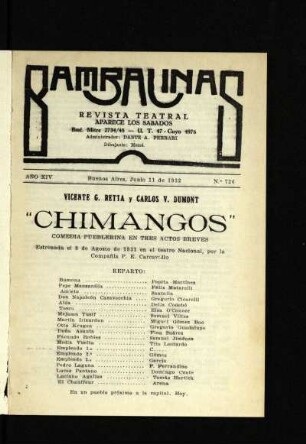 Chimangos : comedia pueblerina en tres actos breves
