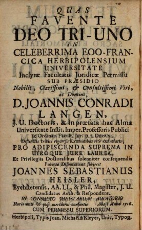 Templum Virtutis & Honoris Sacro Et Immortali Divi Willibaldi Splendore Illustratum Et Præsulum Eychstetensium Statuis omnino LXIII Exornatum : Quas Velut Parerga, Selectæ Ex Universo Jure Distinguunt Theses