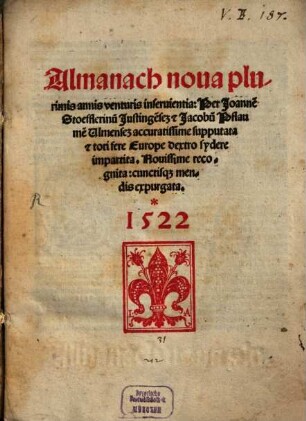 Almanach nova plurimis annis 1523 - 1531