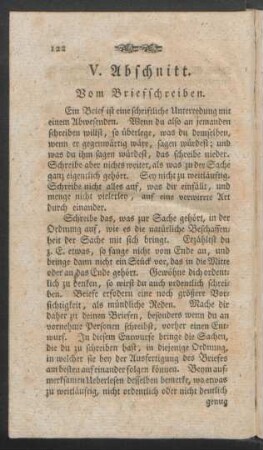 V. Abschnitt. Vom Briefschreiben