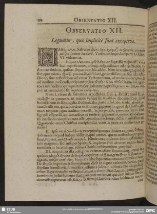 Observatio XII. Leguntur, quae implicitè sunt exceptivae