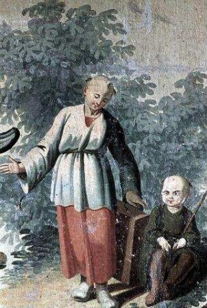 Tapeten mit Szenen aus dem chinesischen Familienleben