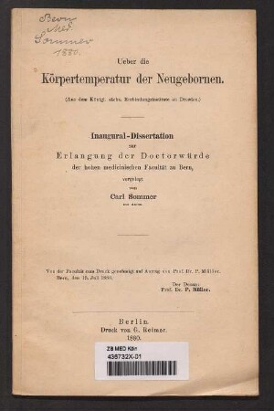 Ueber die Körpertemperatur der Neugebornen