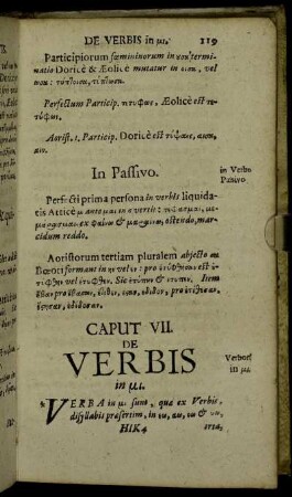 Caput VII. De Verbis.