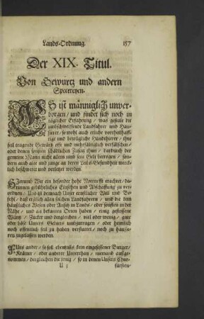 Der XIX. Titul.