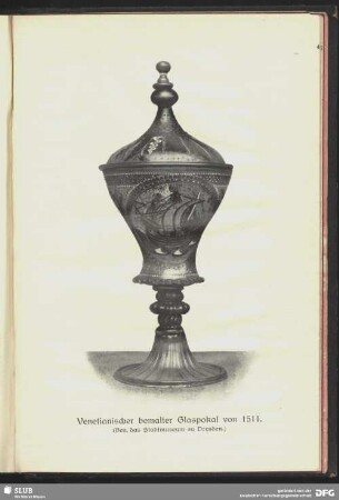 Venetianischer bemalter Glaspokal