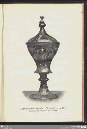 Venetianischer bemalter Glaspokal
