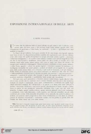 14: Esposizione internazionale di belle arti : L'arte italiana