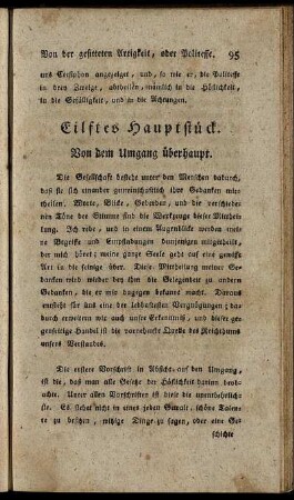 Eilftes Hauptstück. Von dem Umgang überhaupt