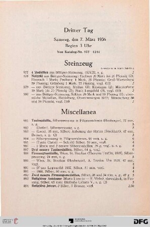 Miscellanea (Nr. 881-939)