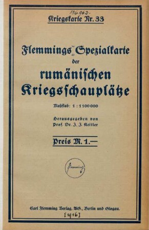 33: Spezialkarte der rumänischen Kriegsschauplätze