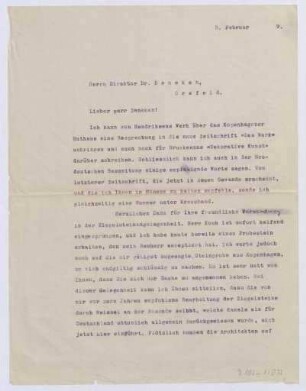 Schreiben an Friedrich Deneken (Brief)