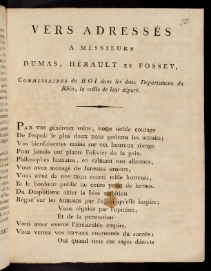 Vers Adressés A Messieurs Dumas...