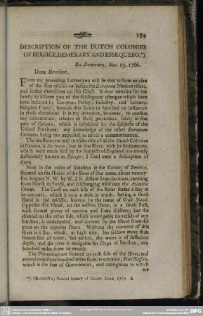 Description Of The Dutch Colonies Of Berbice, Demerary And Essequebo