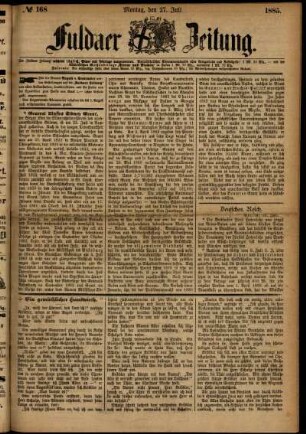 Ausgabe vom Montag, den 27. Juli 1885.