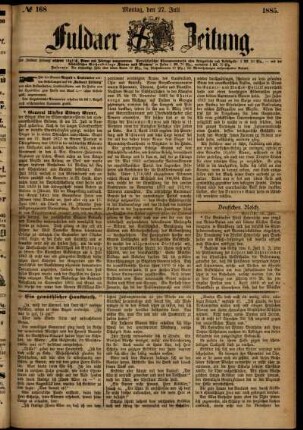 Ausgabe vom Montag, den 27. Juli 1885.