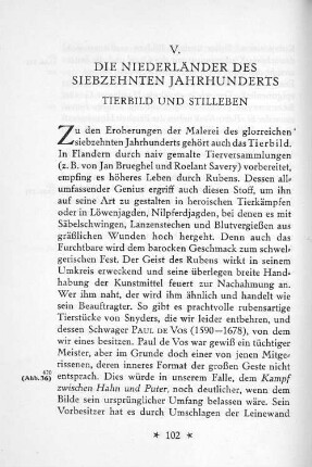 V. Die Niederländer des siebzehnten Jahrhunderts Tierbild und Stilleben