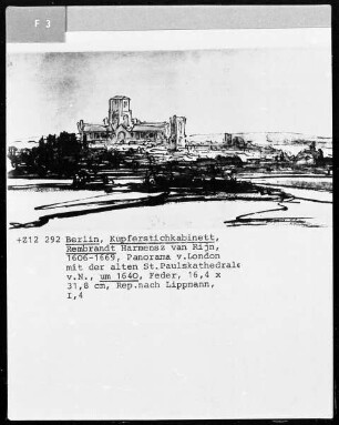Panorama von London mit der alten Sankt Paulskathedrale von Norden
