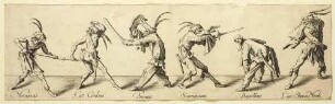 Verschiedene Figuren nach Callot aus der Radierfolge Balli di Sfessania, Blatt 8