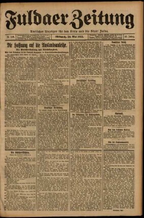Ausgabe vom Mittwoch, den 24. Mai 1922.