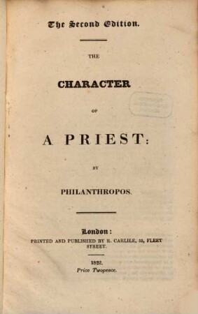The Character of a Priest