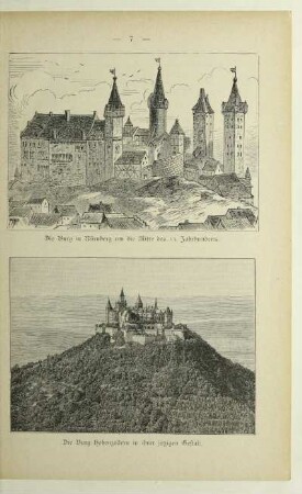 Die Burg in Nürnberg um die Mitte des 15. Jahrhunderts. Die Burg Hohenzollern in ihrer jetzigen Gestalt