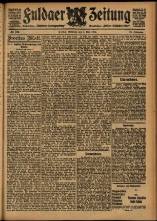 Zweite Ausgabe vom Mittwoch, den 03. Mai 1905.