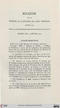 Séance du 7 janvier 1921
