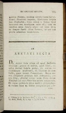 De Aretaei Secta.