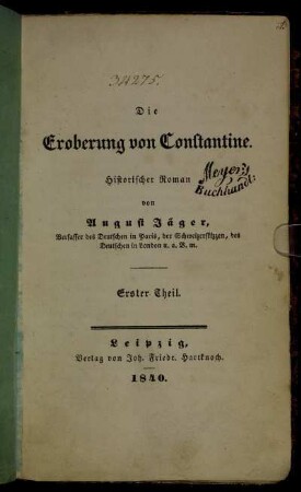 Theil 1: Die Eroberung von Constantine. Theil 1