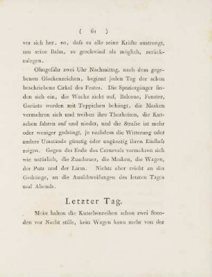 Letzter Tag.