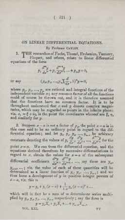 On linear differential equations.