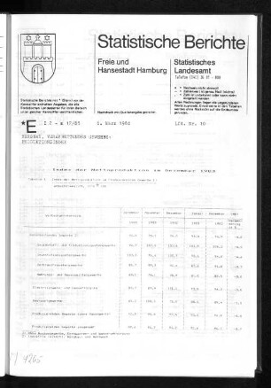 Index der Nettoproduktion im Dezember 1983 : Lfd. Nr. 10
