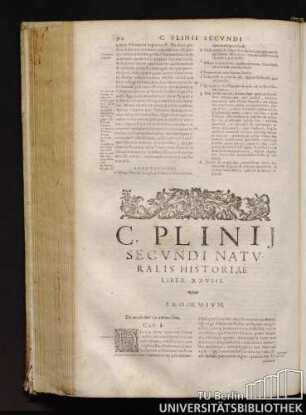 C. Plinij Secvndi Natvralis Historiae Liber XXVIII.