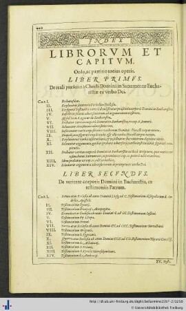 Index Librorum et Capitum.