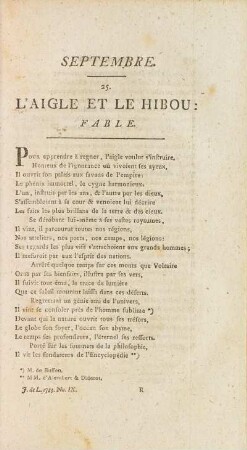 25. L'Aigle Et Le Hibou: Fable