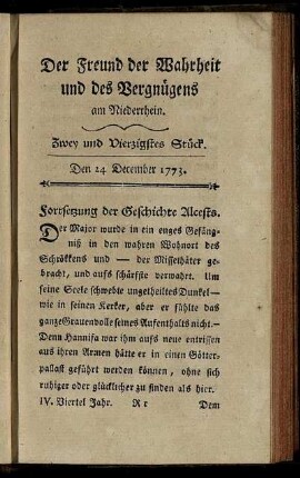 Zwey und Vierzigstes Stück. Den 24 December 1773.