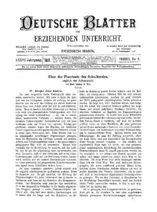 Über die Phantasie des Schulkindes, zugleich eine Aufsatzstudie : (Schluß)