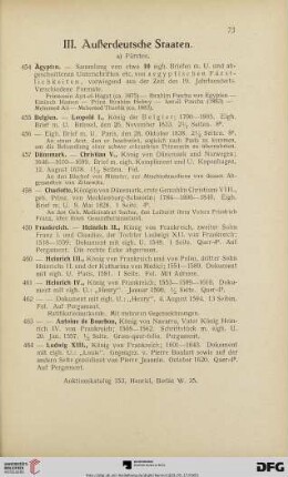 III. Außerdeutsche Staaten (Nr.454-734)