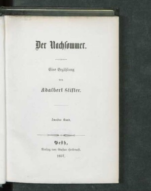 Bd. 2: Der Nachsommer