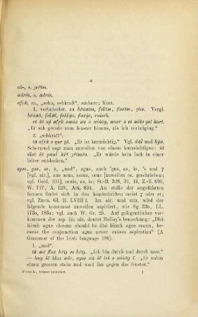 Wörterbuch der auf den Araninseln gesprochenen westirischen Mundart