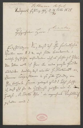 Brief an B. Schott's Söhne : 19.10.1878-20.10.1878