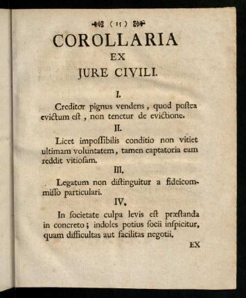 15-16, Corollaria