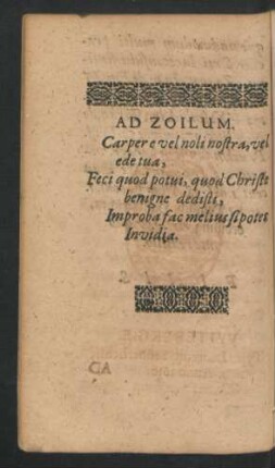 Ad Zoilum.