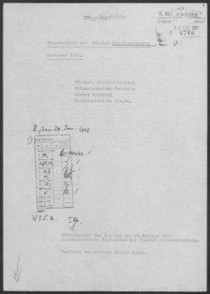 Kirchenkirnberg mit Altersberg, Horlachen, Mönchhof und Brandhöfle: Pfarrbericht 1961