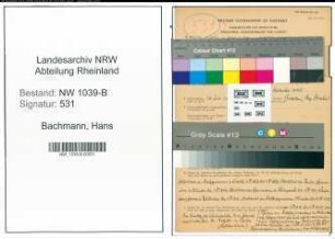 Entnazifizierung Hans Bachmann , geb. 16.07.1869 (Seelsorger)