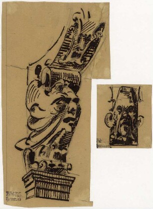 Gebäude in Hildesheim, Konsole mit Maskaron, Maskaron