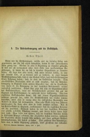 ¬Die¬ Arbeiterbewegung und die Volksschule : erster Theil